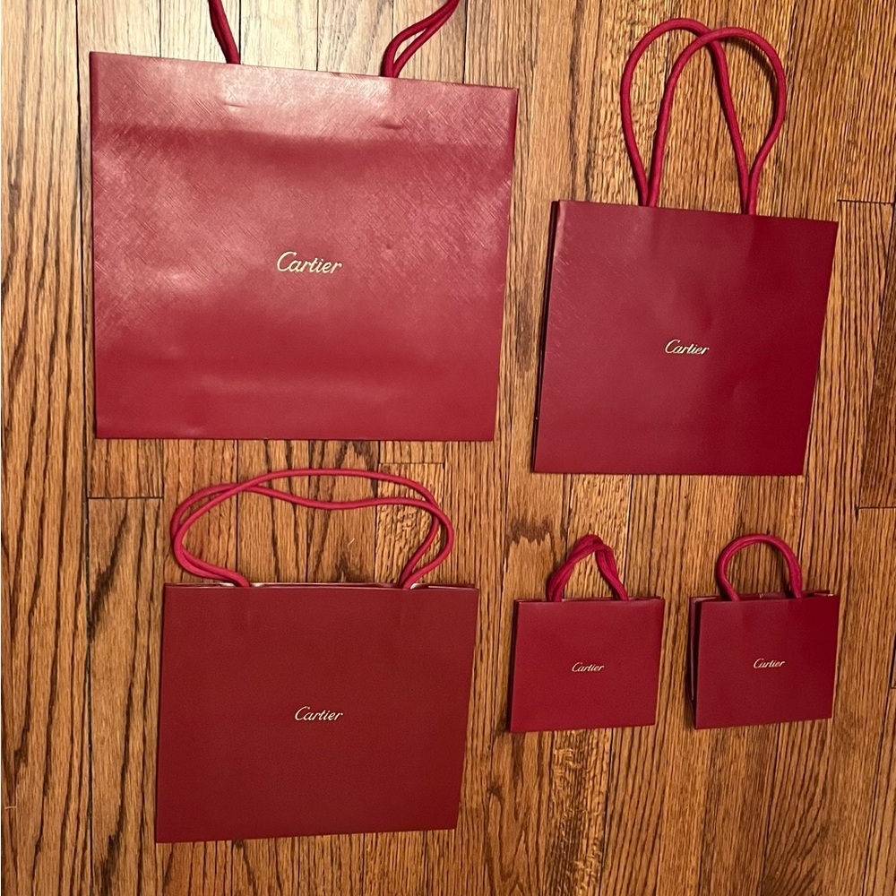 Cartier Red Shopping Bags Set